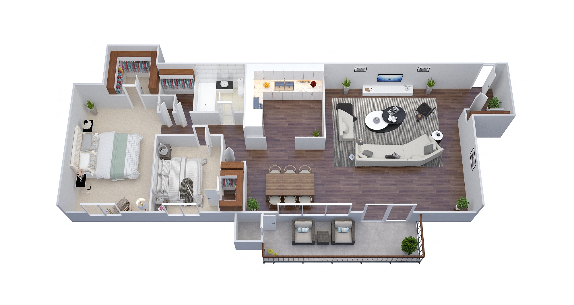 Floor plan for 2 beds, 1 bath, 1100 sqft